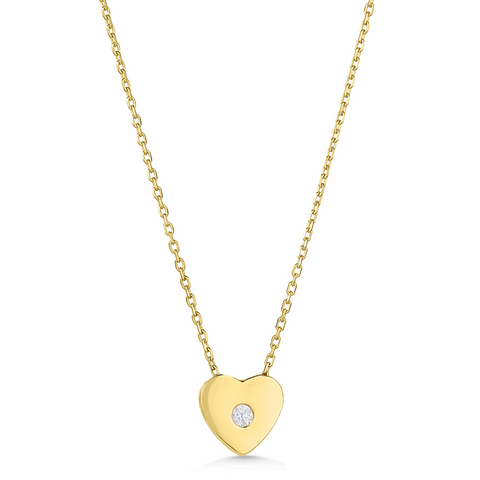 9ct Yellow Gold CZ Heart Pendant