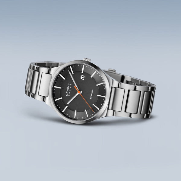 Gent's Bering Slim Solar Silver Watch Ryan Thomas Jewellers