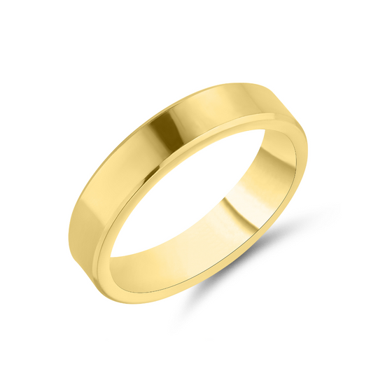 18ct Gold Flat Edge Plain Band