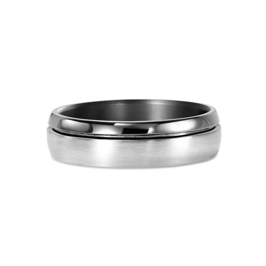 Gent's White Gold & Tantalum Wedding Band