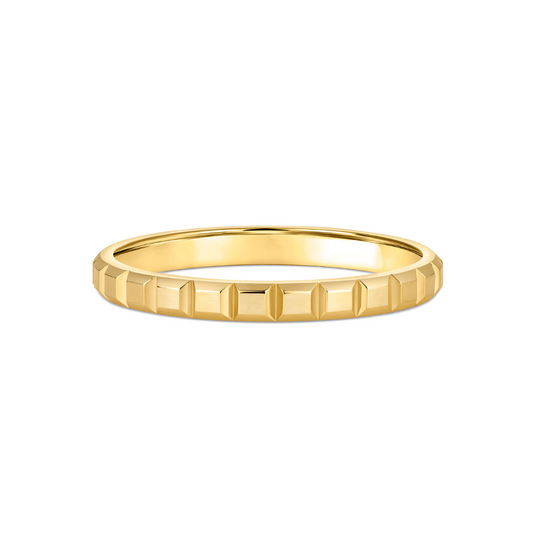 18ct Yellow Gold Textured 2mm Wedding Band