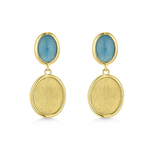 14ct Gold Turquoise Drop Earrings