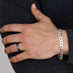 Sterling Silver Curb Link Gent's Bracelet