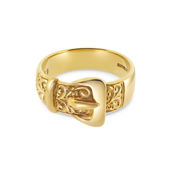 Mens 9ct gold buckle ring online