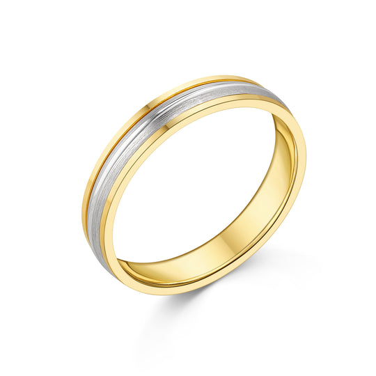18ct Two Tone Gent's Wedding Ring