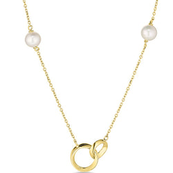 9ct Pearl Gold Circle Necklace