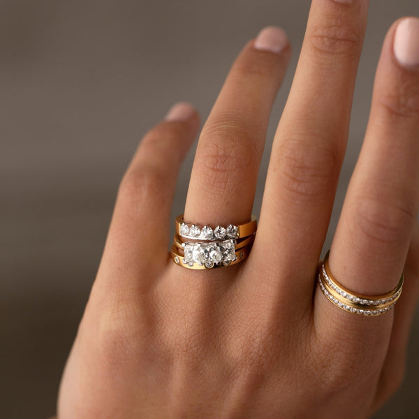 RT1-007 18ct Yellow Gold Princess Cut Stone Diamond Ring Ryan