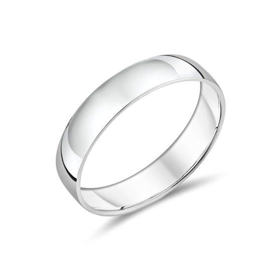 9ct White Gold Classic Style Gent's Wedding Band