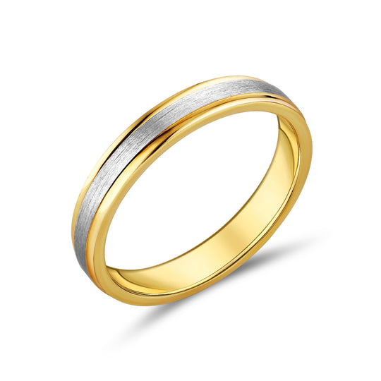 18ct Two Tone 3.5mm Wedding Band