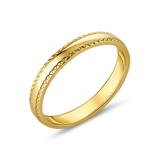 9ct Yellow Gold Crossover Design Wedding Band