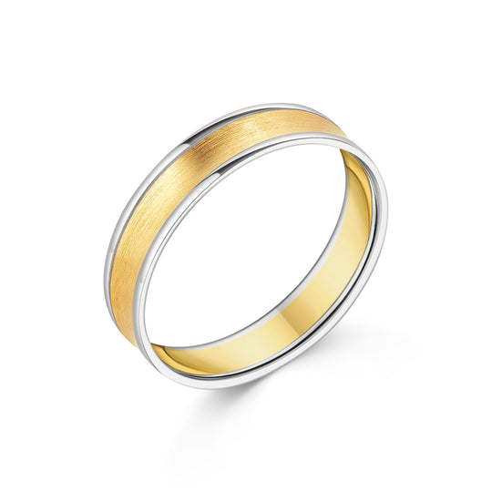 18ct Two Tone Gent's Wedding Band