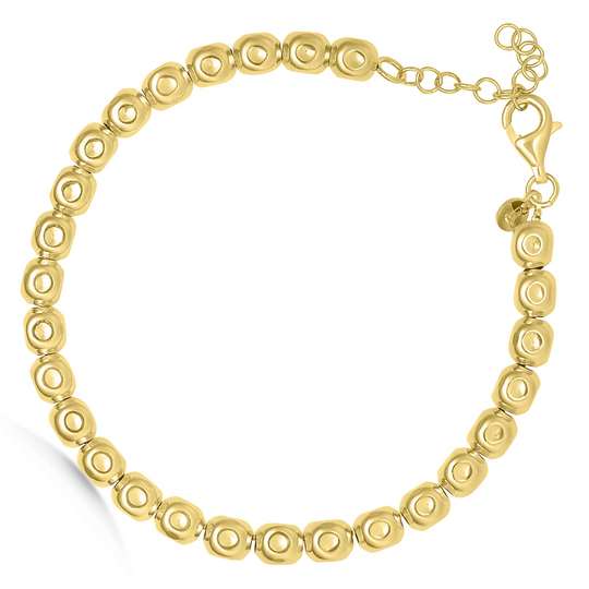 Gold Chubby Pebble Link Bracelet