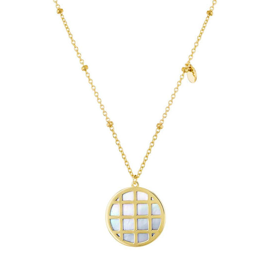 9ct Gold Mother of Pearl Basket Pendant