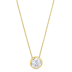 9ct Yellow Gold Bezel Set CZ Pendant