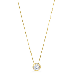 9ct Yellow Gold Bezel Set CZ Pendant long