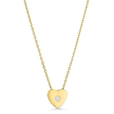 9ct Yellow Gold CZ Heart Pendant