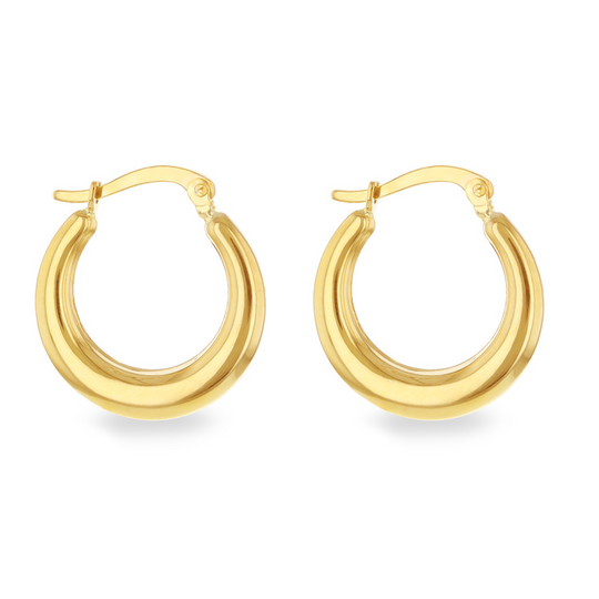 9ct Gold Tapered Hoop Earrings