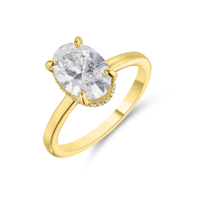 1.90ct Hidden Halo Oval Solitaire Ring