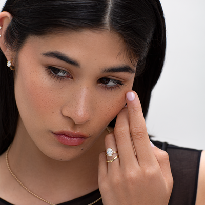 1.90ct Hidden Halo Oval Solitaire Ring