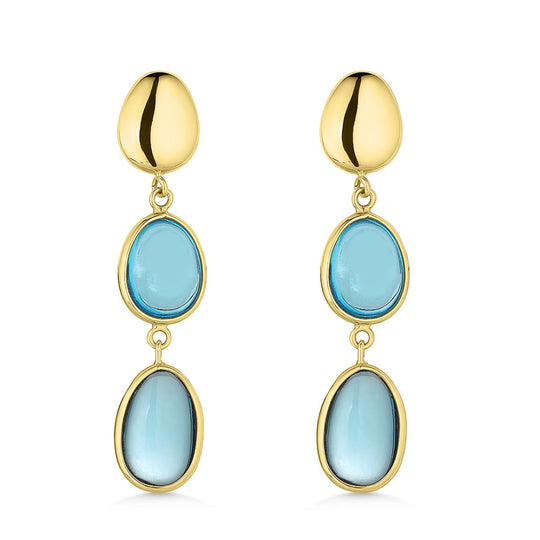 10ct London Blue Topaz Drop Earrings