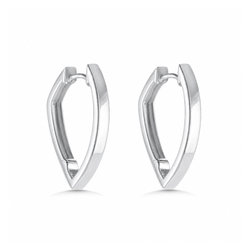 Silver Angular Hoop Earrings