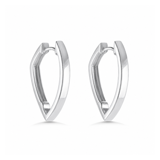 Silver Angular Hoop Earrings