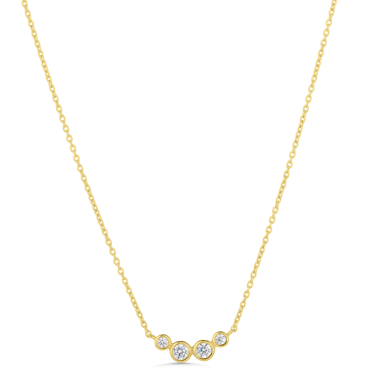 Gold Cubic Zirconia Arc Necklace