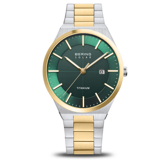 Gent's Bering Titanium Green Two Tone Watch