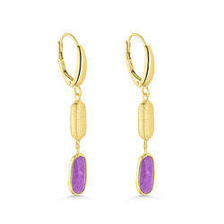 14ct Yellow Gold & Amethyst Drop Earrings