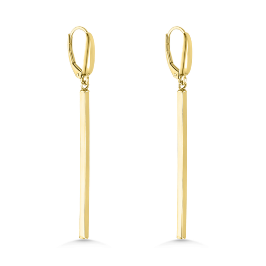 14ct Gold Bar Drop Earrings