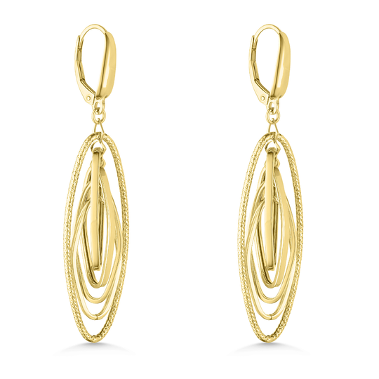 14ct Gold Multi Oval Drop Earrings