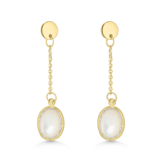 14ct Gold Mother of Pearl Drop Earrings