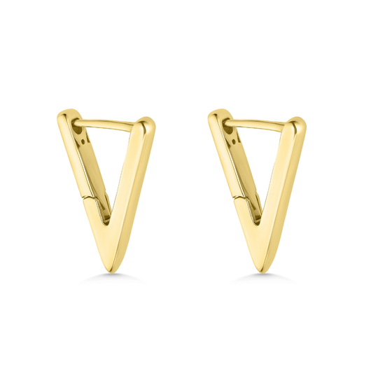 14ct Triangle Hoop Earrings