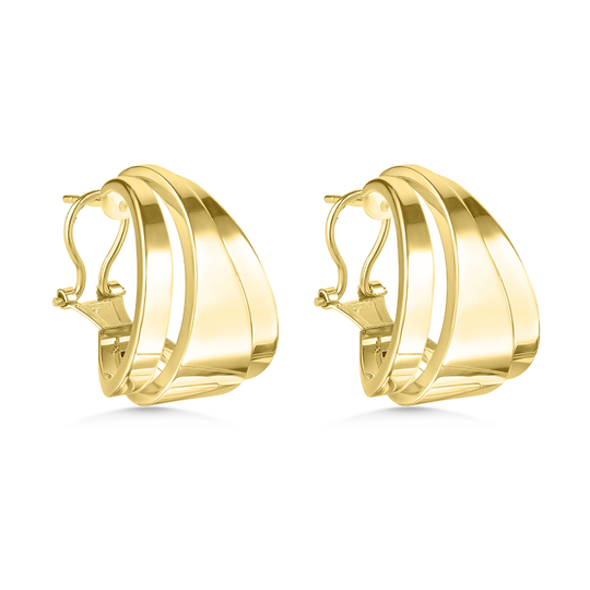 14ct Gold Wide Hoop Earrings