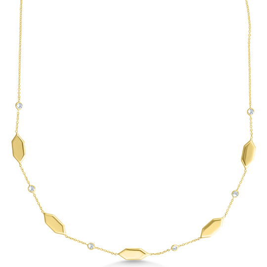 14ct Yellow Gold CZ Necklace