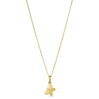 14ct Gold Butterfly Sparkle Pendant