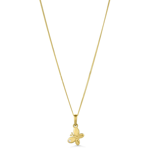 14ct Gold Butterfly Sparkle Pendant