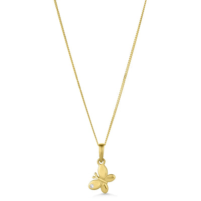 14ct Gold Butterfly Sparkle Pendant