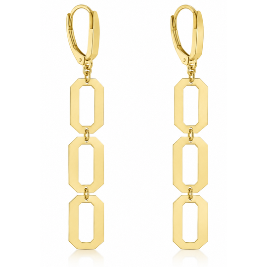 14ct Gold Geometric Link Drops