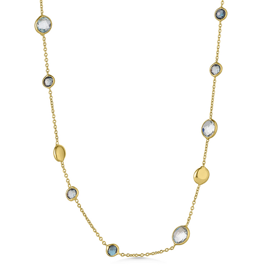 14ct Gold Topaz & London Blue Topaz Necklace