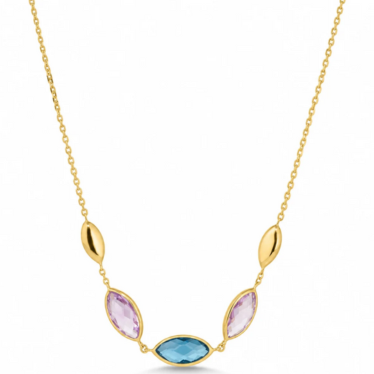 14ct Marquise Gemstone Necklace