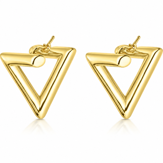 14ct Wrap Triangle Hoops