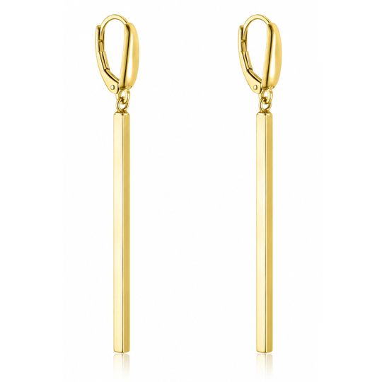 14ct Yellow Gold Bar Drop Earrings