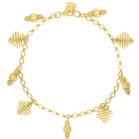 14ct Yellow Gold Belcher Link Charm Bracelet