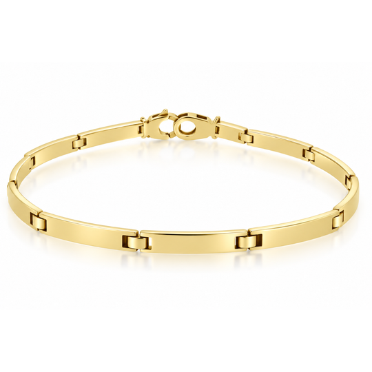 14ct Yellow Gold Brushed Finish Bracelet
