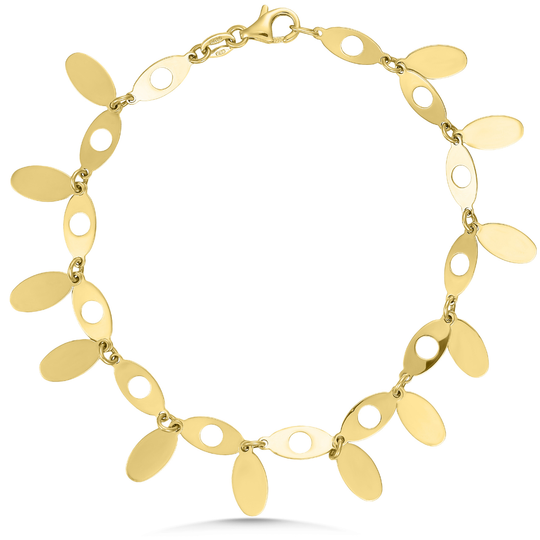14ct Yellow Gold Dainty Charm Bracelet