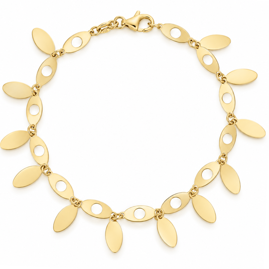 14ct Yellow Gold Dainty Charm Bracelet