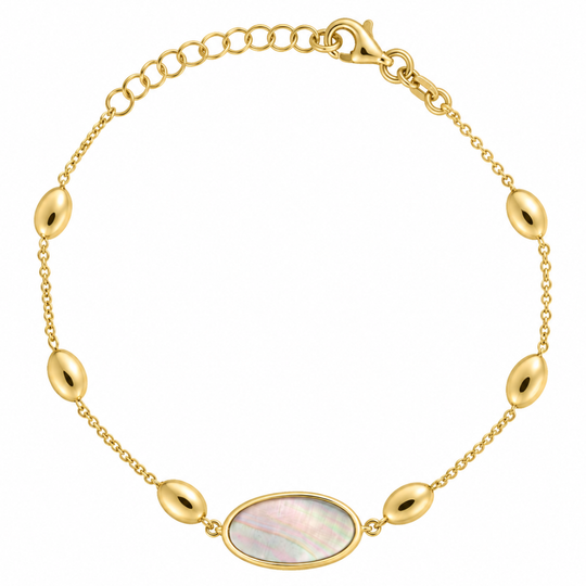 14ct Yellow Gold Mother of Pearl Bracelet