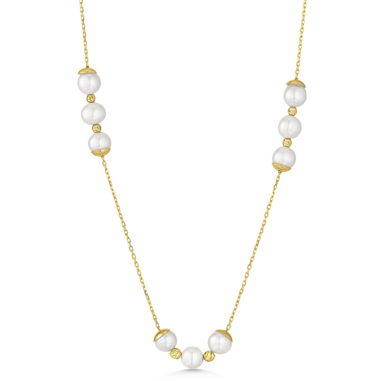 14ct Yellow Gold Pearl Necklace