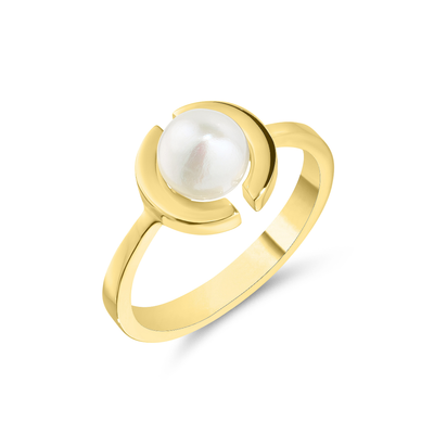 14ct Yellow Gold Pearl Swirl Ring